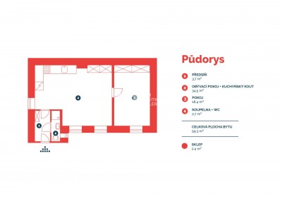 Prodej, Byty 2+kk,  62 m2 - Plzeň - Východní Předměstí