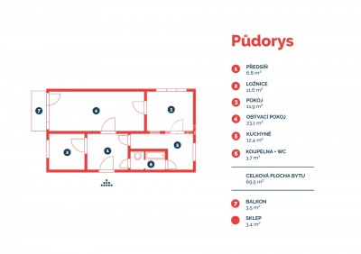 Prodej, Byty 3+1,  76 m2 - Liberec