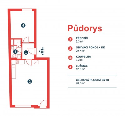 Byt 2+kk, ul. Fügnerova, Poděbrady