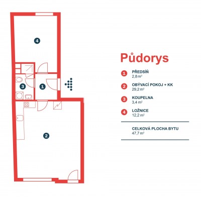 Byt 2+kk, ul. Fügnerova, Poděbrady