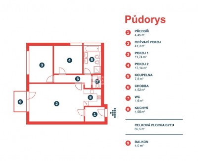 Pronájem, Byty 3+kk, 90 m2 - Praha - Horní Počernice